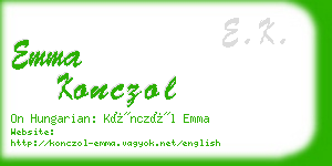 emma konczol business card
